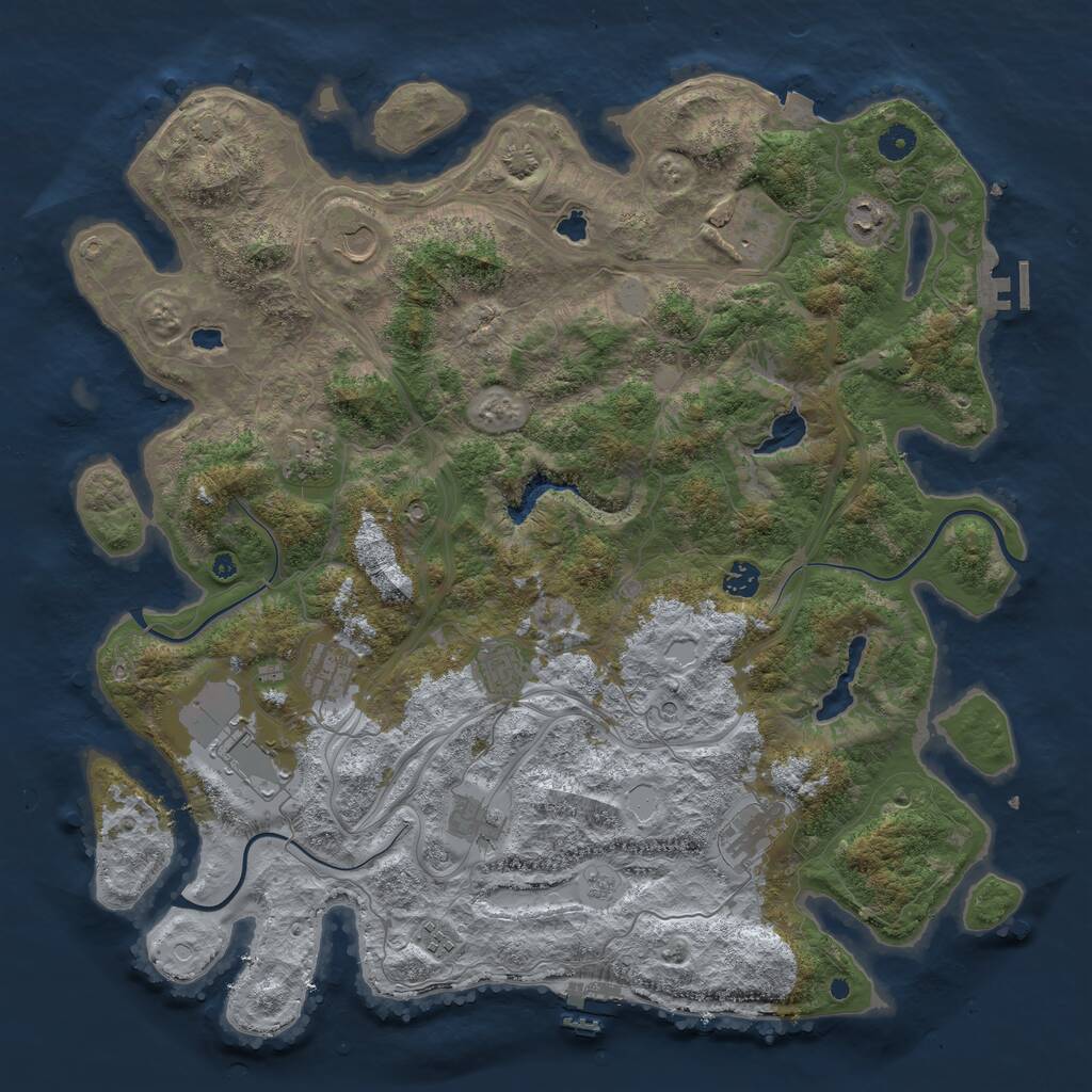 Rust Map: Procedural Map, Size: 4500, Seed: 241107, 17 Monuments