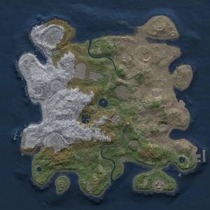 Thumbnail Rust Map: Procedural Map, Size: 3500, Seed: 579764611, 14 Monuments