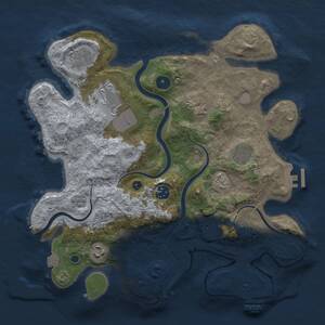 Thumbnail Rust Map: Procedural Map, Size: 3500, Seed: 579764611, 14 Monuments
