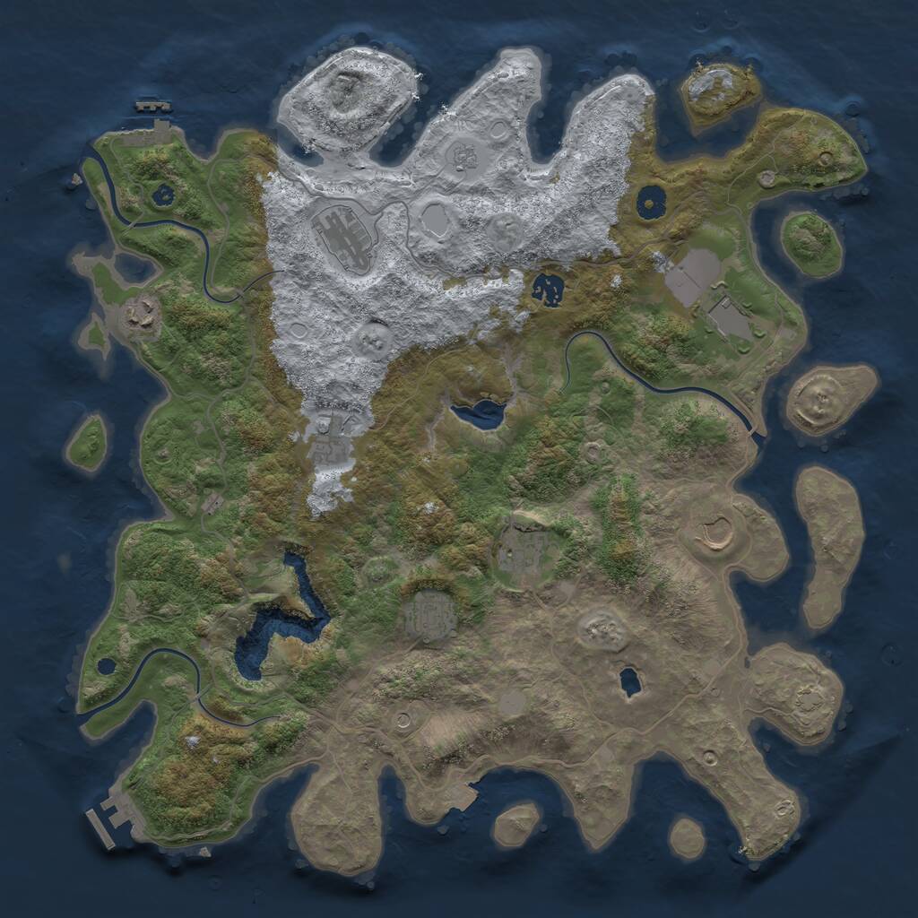 Rust Map: Procedural Map, Size: 4200, Seed: 778966632, 14 Monuments