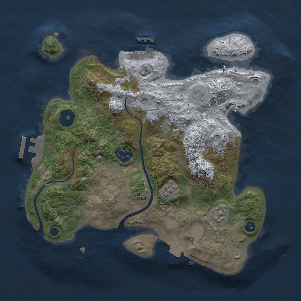 Rust Map: Procedural Map, Size: 2800, Seed: 254783, 7 Monuments