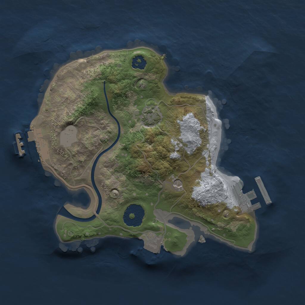 Rust Map: Procedural Map, Size: 2100, Seed: 3251, 5 Monuments