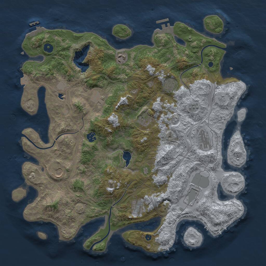 Rust Map: Procedural Map, Size: 4250, Seed: 315877127, 16 Monuments