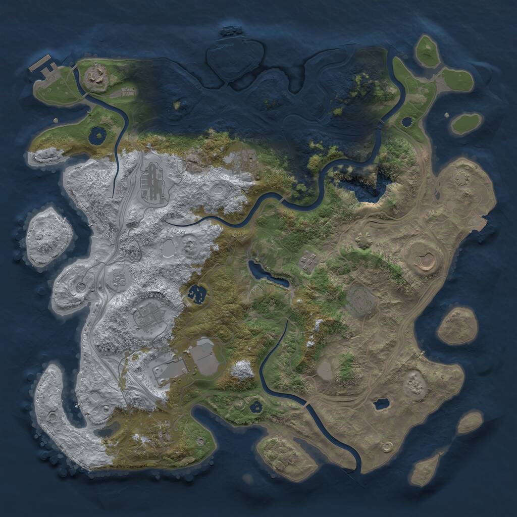Rust Map: Procedural Map, Size: 4250, Seed: 475183435, 16 Monuments