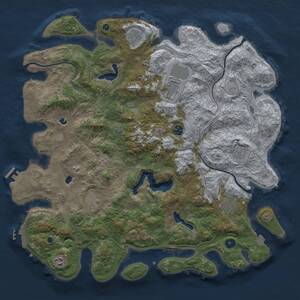 Thumbnail Rust Map: Procedural Map, Size: 4500, Seed: 74212618, 14 Monuments