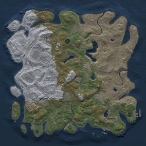 Thumbnail Rust Map: Procedural Map, Size: 4500, Seed: 345, 17 Monuments