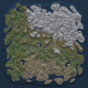 Thumbnail Rust Map: Procedural Map, Size: 6000, Seed: 65122821, 17 Monuments