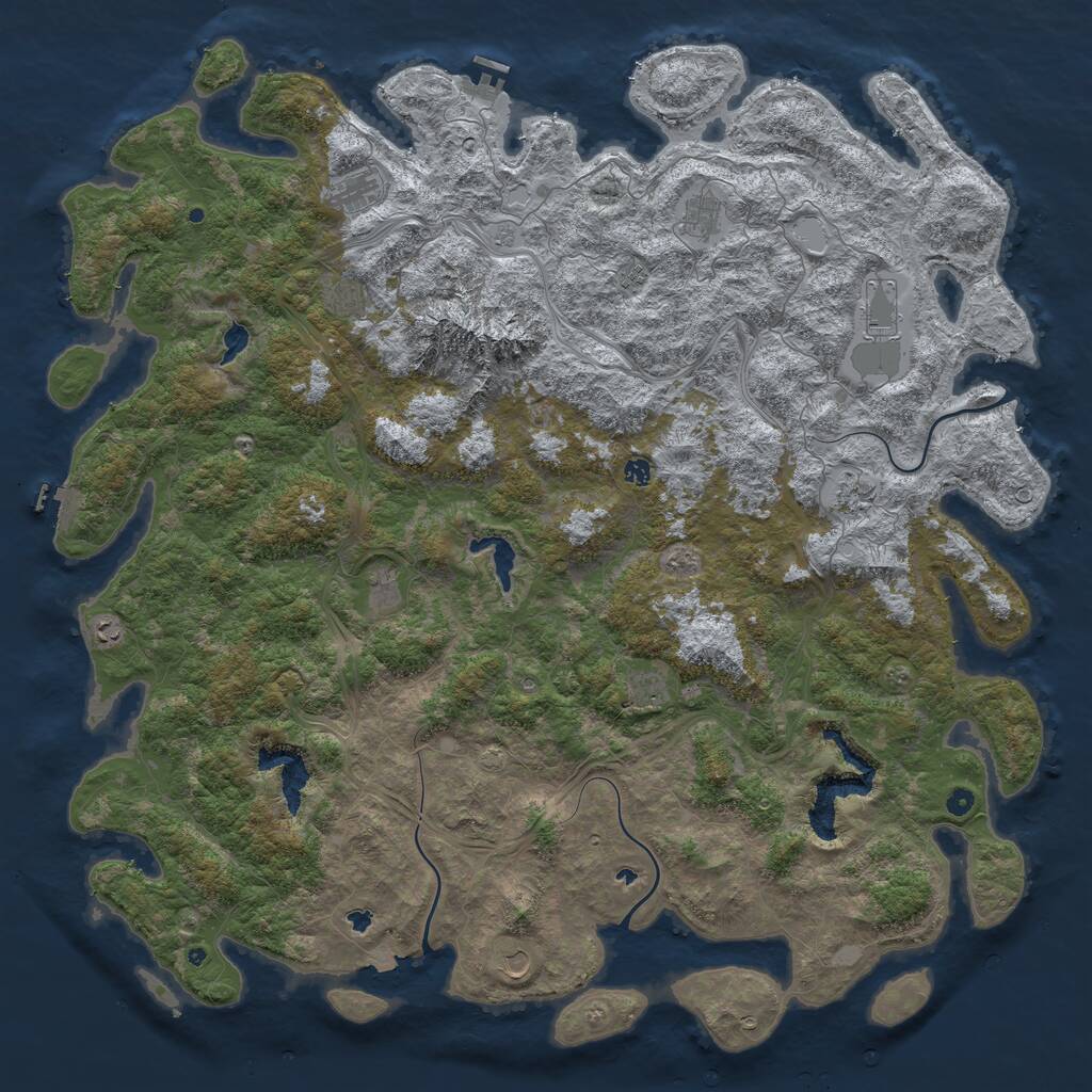 Rust Map: Procedural Map, Size: 6000, Seed: 65122821, 17 Monuments