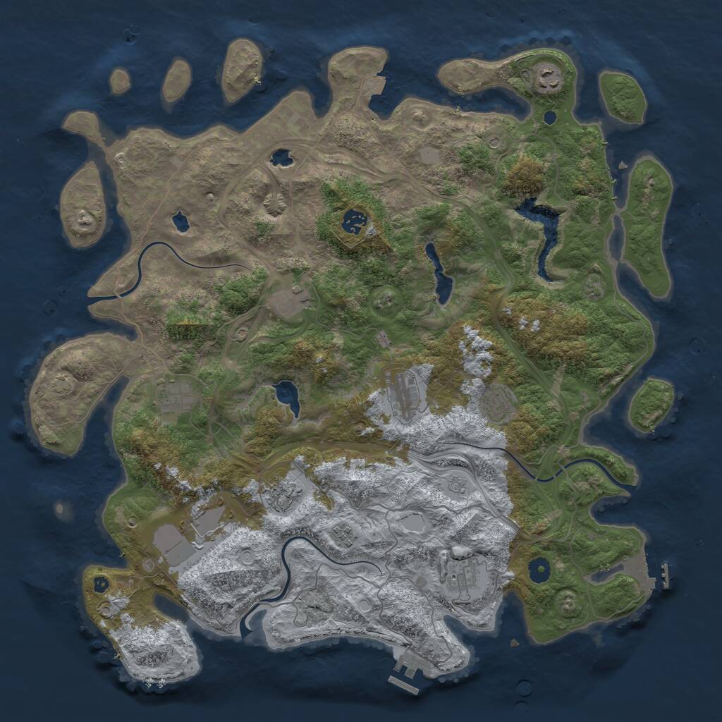 Rust Map: Procedural Map, Size: 4500, Seed: 469709393, 16 Monuments