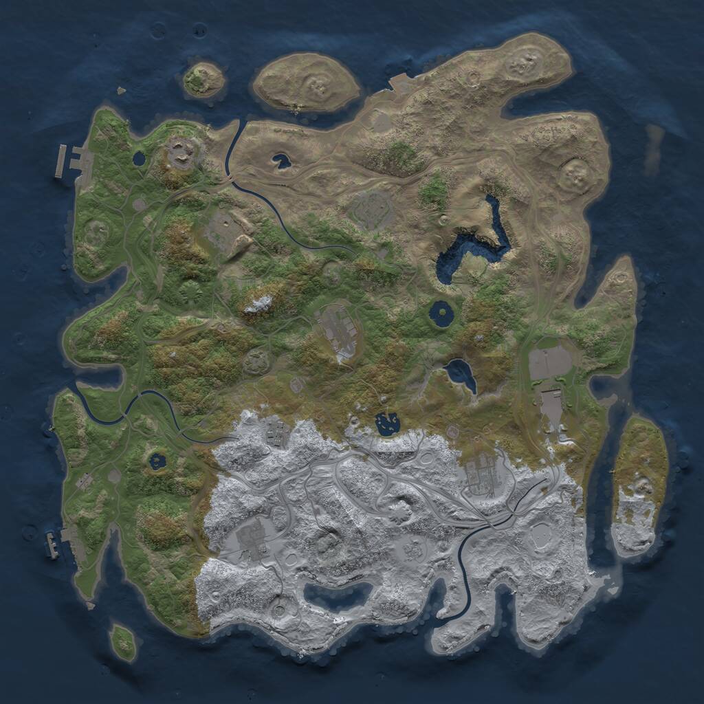 Rust Map: Procedural Map, Size: 4250, Seed: 1145144107, 15 Monuments