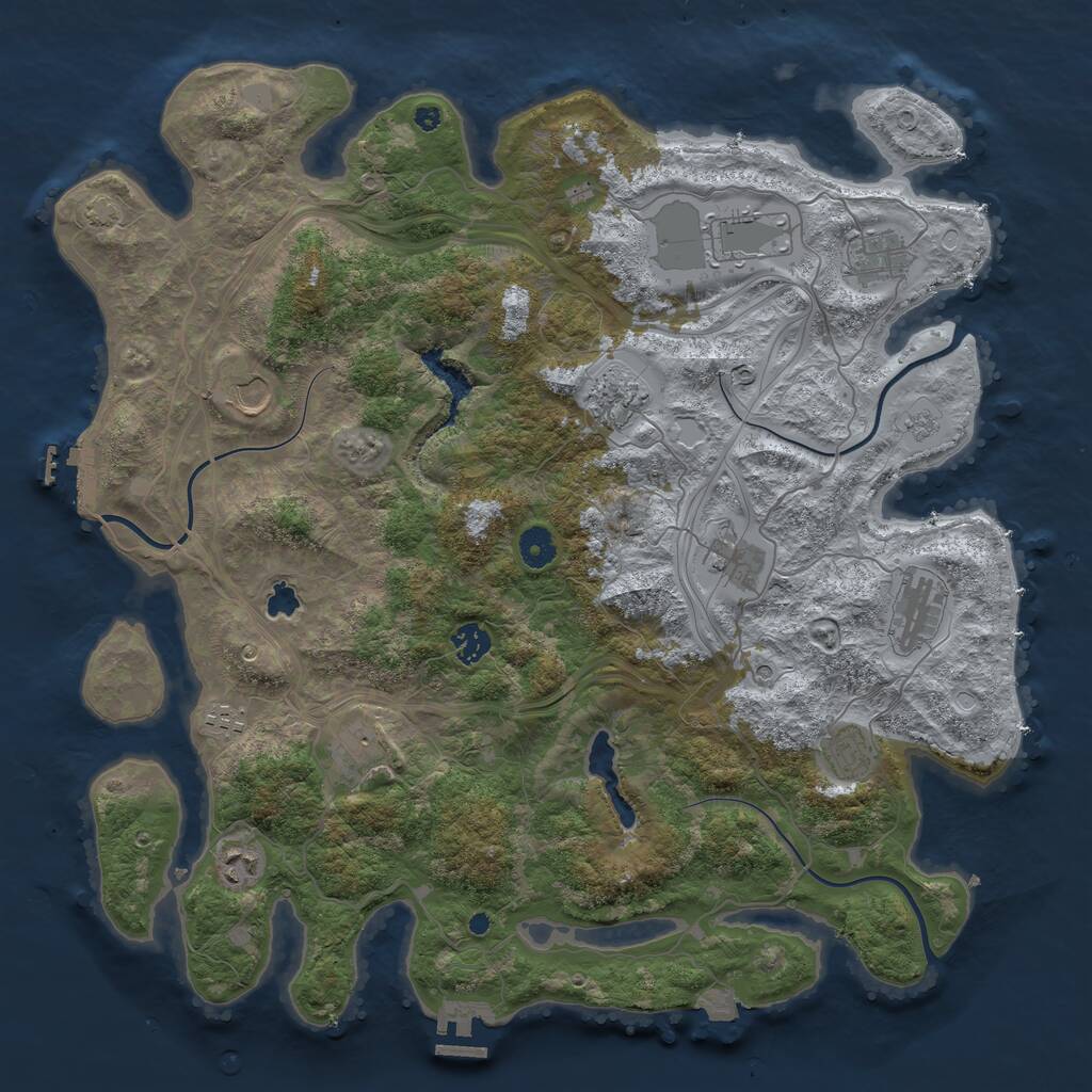 Rust Map: Procedural Map, Size: 4250, Seed: 1329630903, 17 Monuments