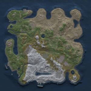 Thumbnail Rust Map: Procedural Map, Size: 3500, Seed: 141214912, 16 Monuments