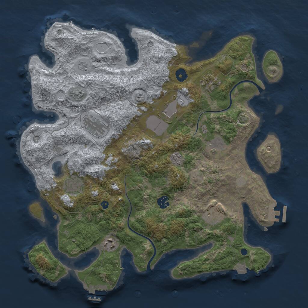 Rust Map: Procedural Map, Size: 3750, Seed: 1339671705, 15 Monuments