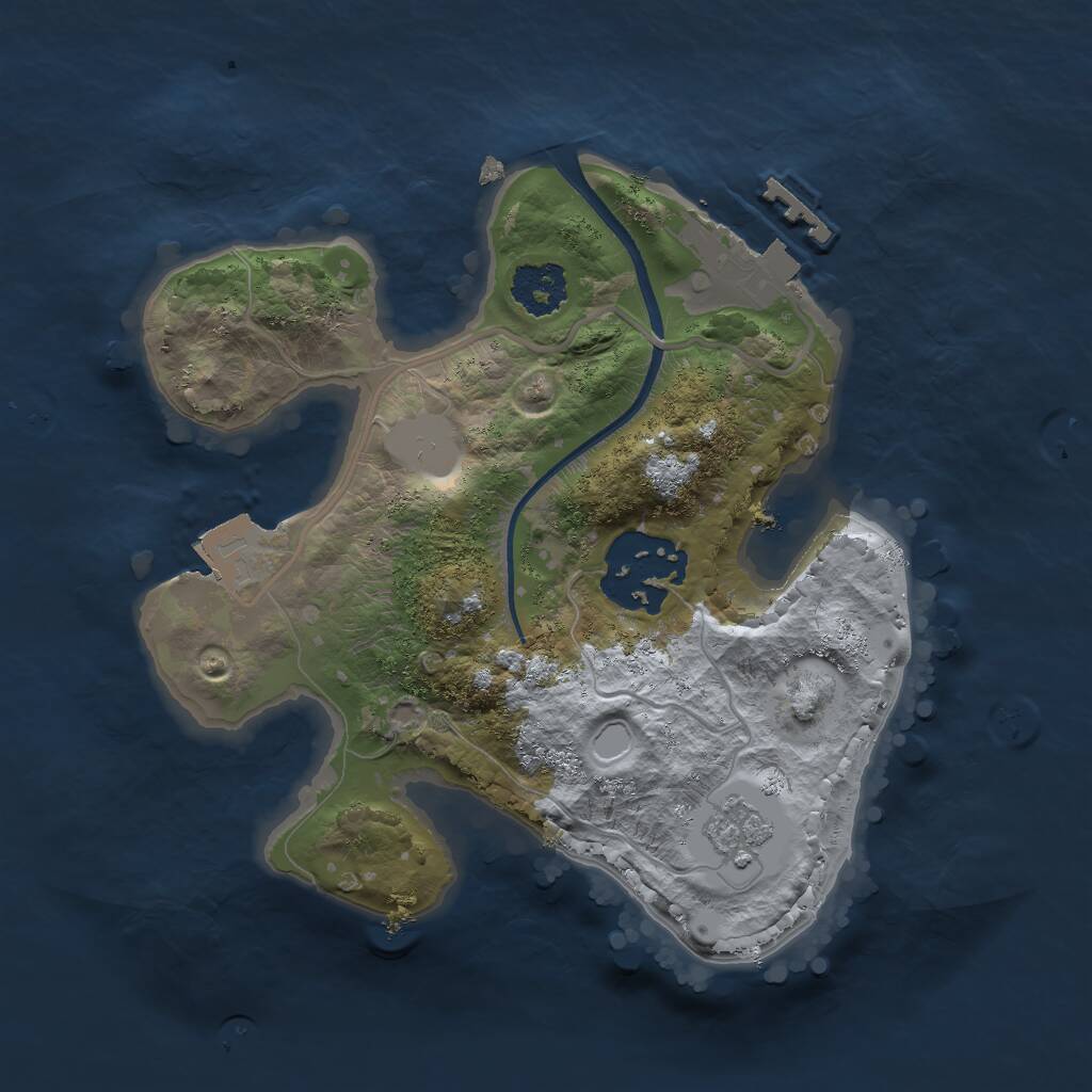 Rust Map: Procedural Map, Size: 2000, Seed: 1381798062, 4 Monuments