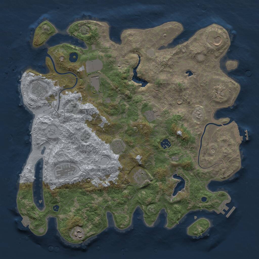 Rust Map: Procedural Map, Size: 4000, Seed: 315786584, 17 Monuments