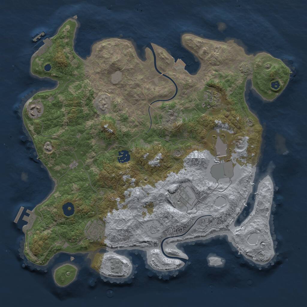 Rust Map: Procedural Map, Size: 3568, Seed: 481981, 13 Monuments