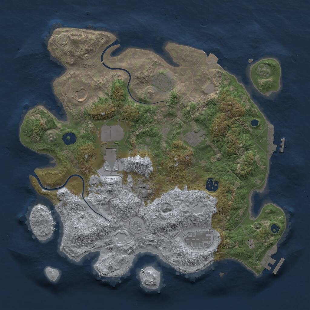 Rust Map: Procedural Map, Size: 3500, Seed: 472844130, 11 Monuments