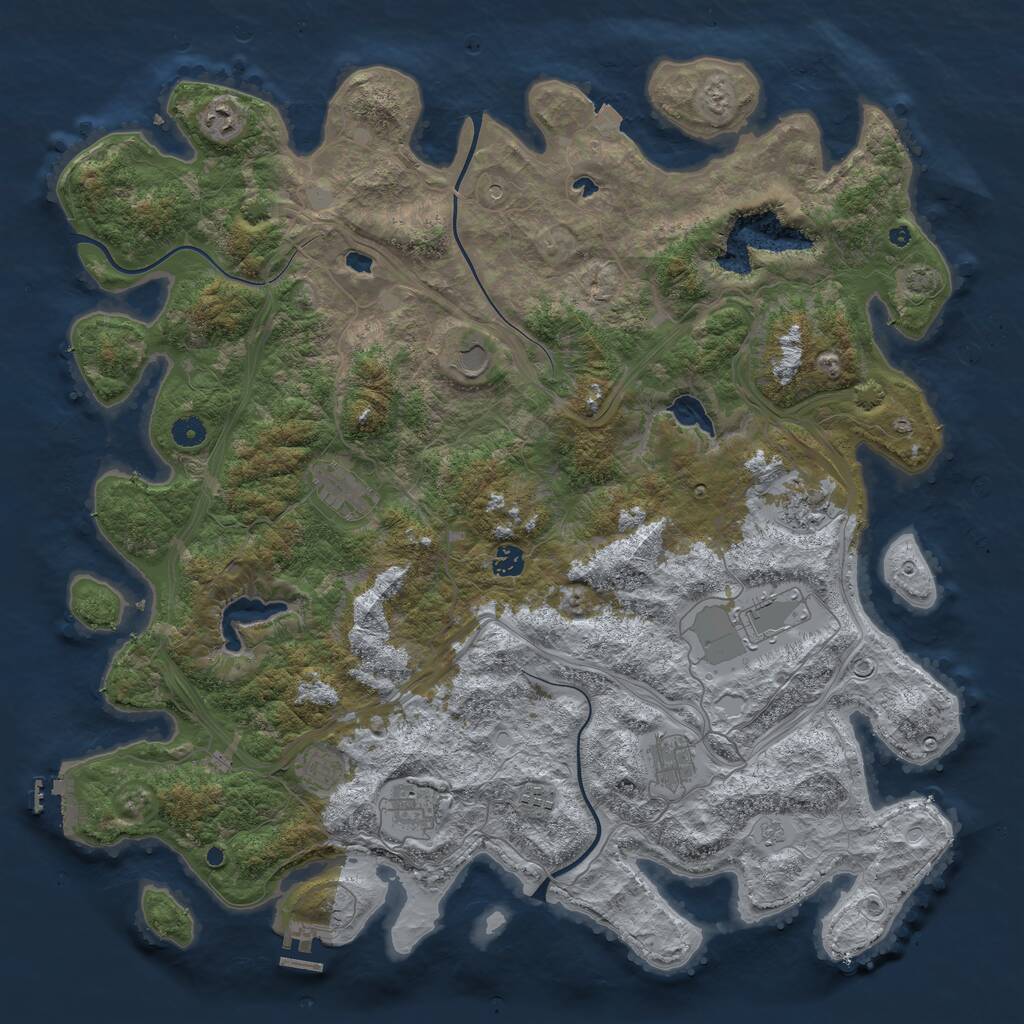 Rust Map: Procedural Map, Size: 4750, Seed: 205, 16 Monuments