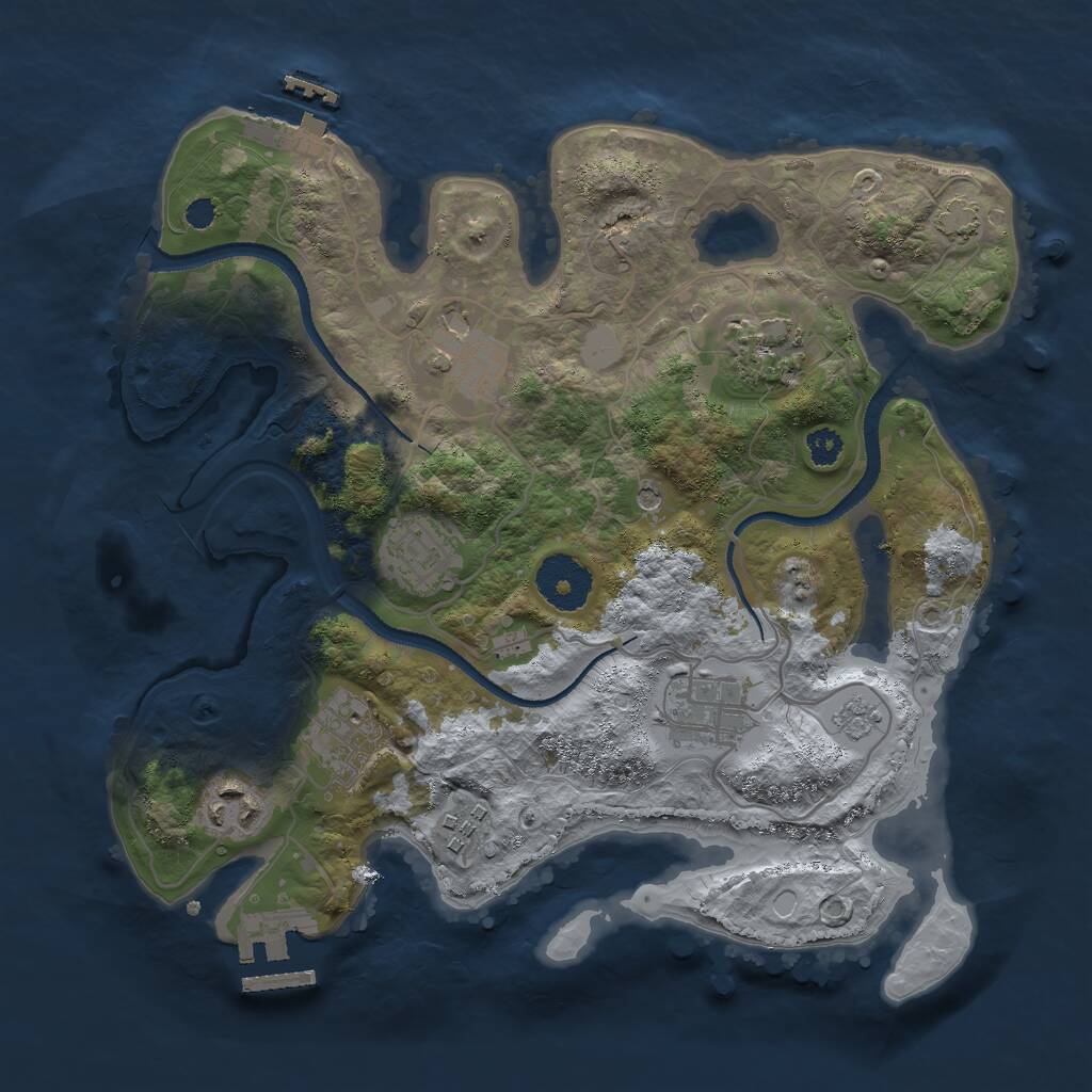 Rust Map: Procedural Map, Size: 3000, Seed: 1548521321, 13 Monuments