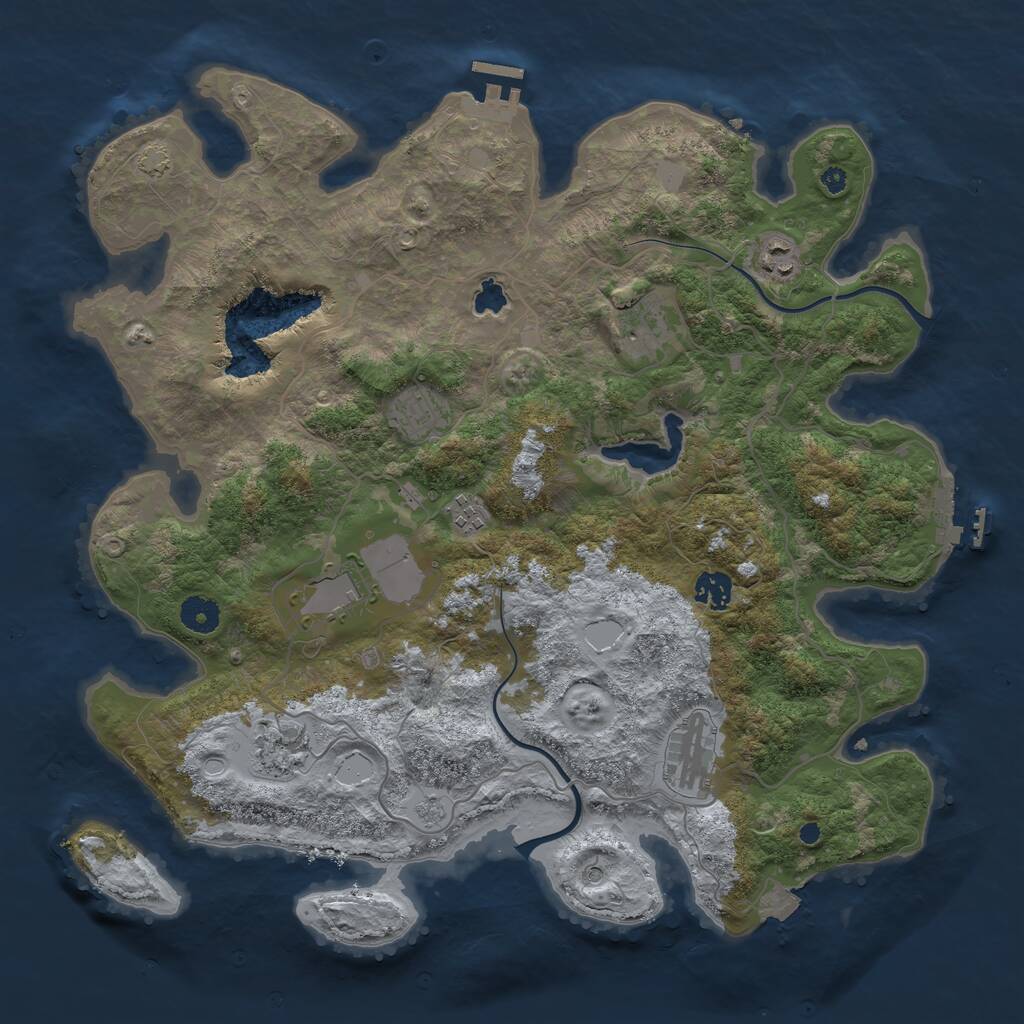 Rust Map: Procedural Map, Size: 4000, Seed: 8979915, 14 Monuments