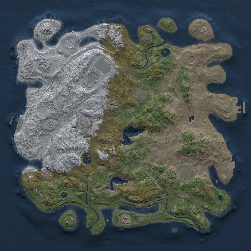 Rust Map: Procedural Map, Size: 4250, Seed: 109566832, 16 Monuments