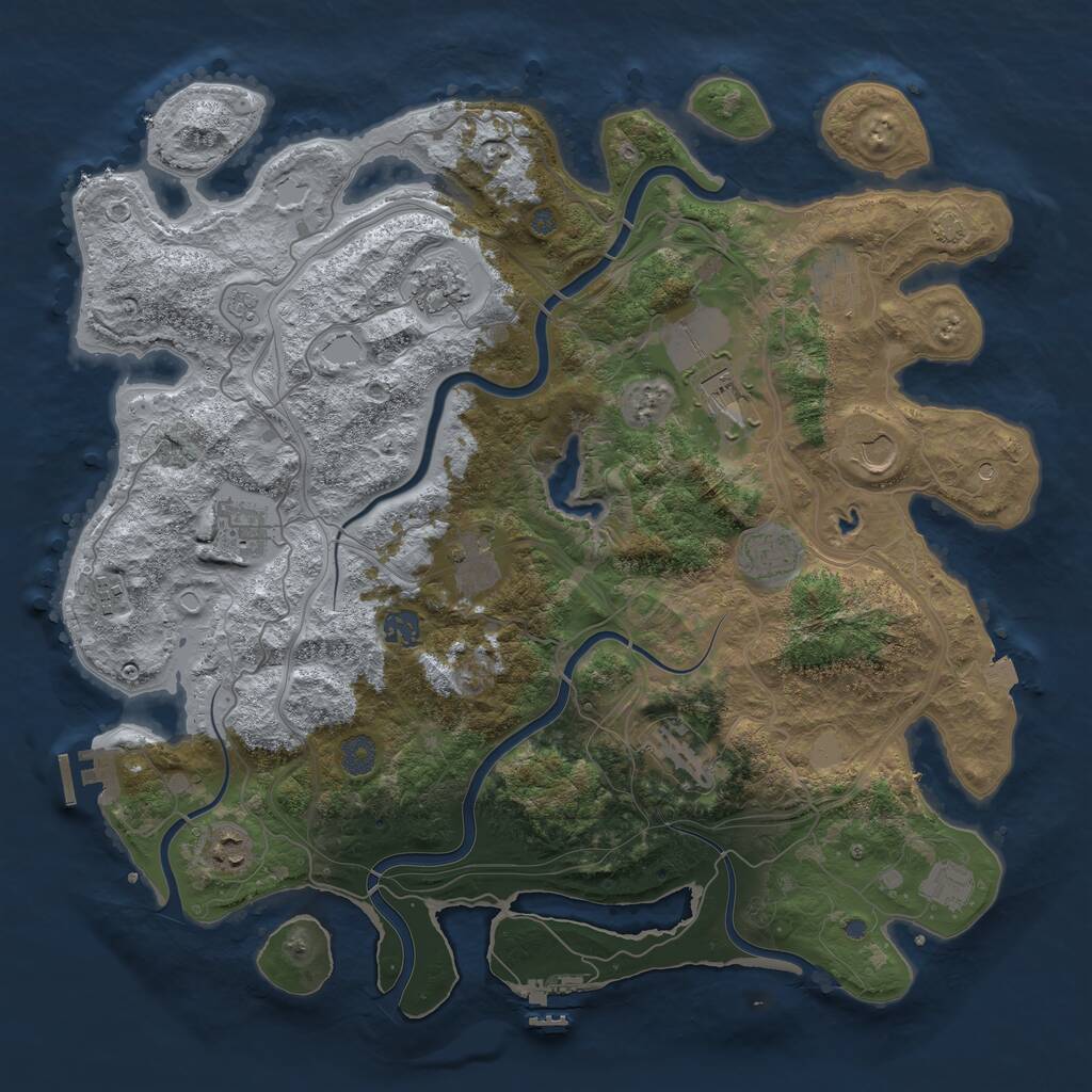 Rust Map: Procedural Map, Size: 4250, Seed: 109566832, 17 Monuments