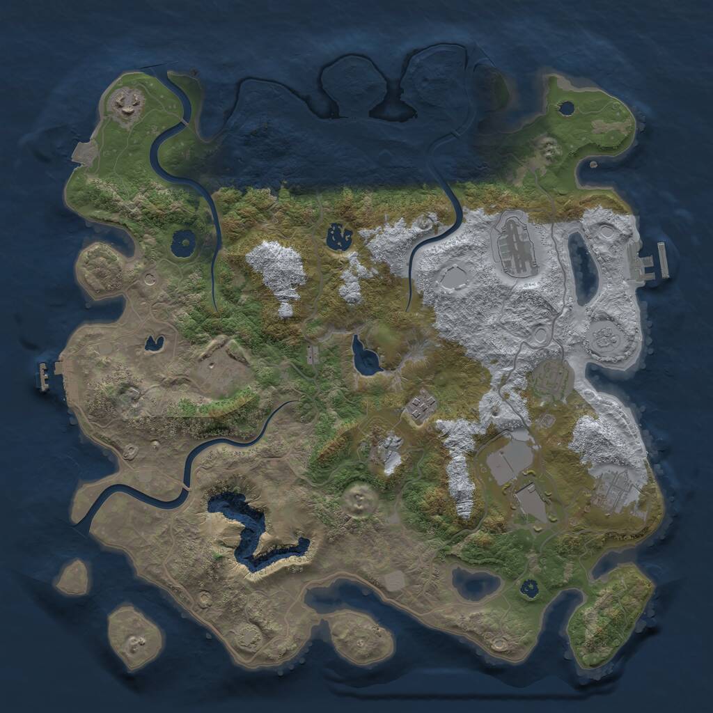 Rust Map: Procedural Map, Size: 4000, Seed: 31081057, 15 Monuments