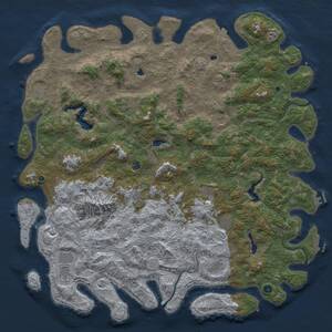 Thumbnail Rust Map: Procedural Map, Size: 6000, Seed: 1103717808, 17 Monuments