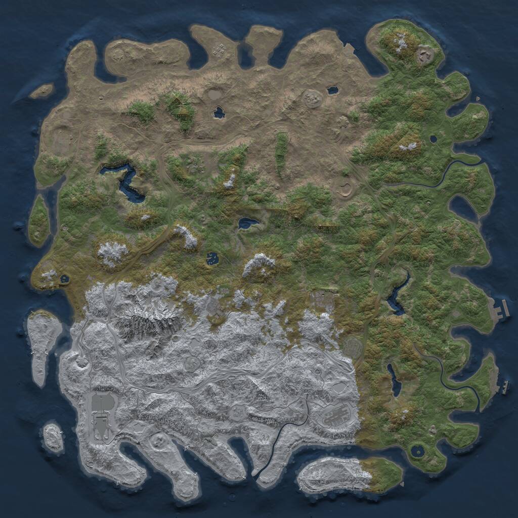 Rust Map: Procedural Map, Size: 6000, Seed: 1103717808, 17 Monuments