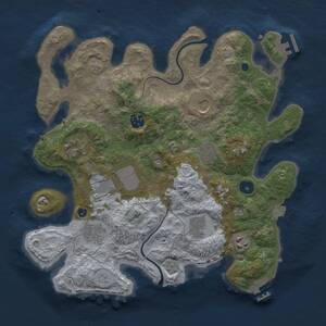 Thumbnail Rust Map: Procedural Map, Size: 3500, Seed: 628885046, 15 Monuments