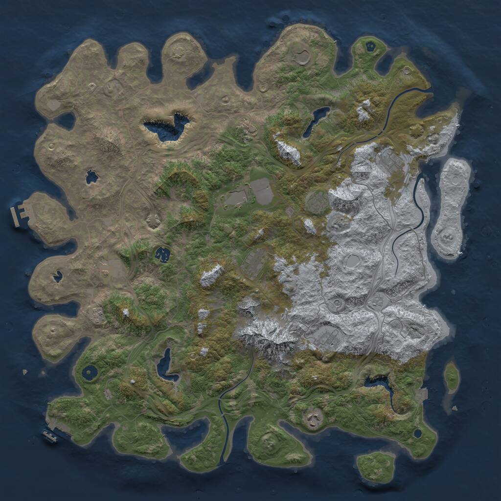 Rust Map: Procedural Map, Size: 5000, Seed: 1591450671, 17 Monuments