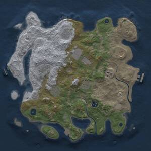 Thumbnail Rust Map: Procedural Map, Size: 3500, Seed: 119543219, 15 Monuments