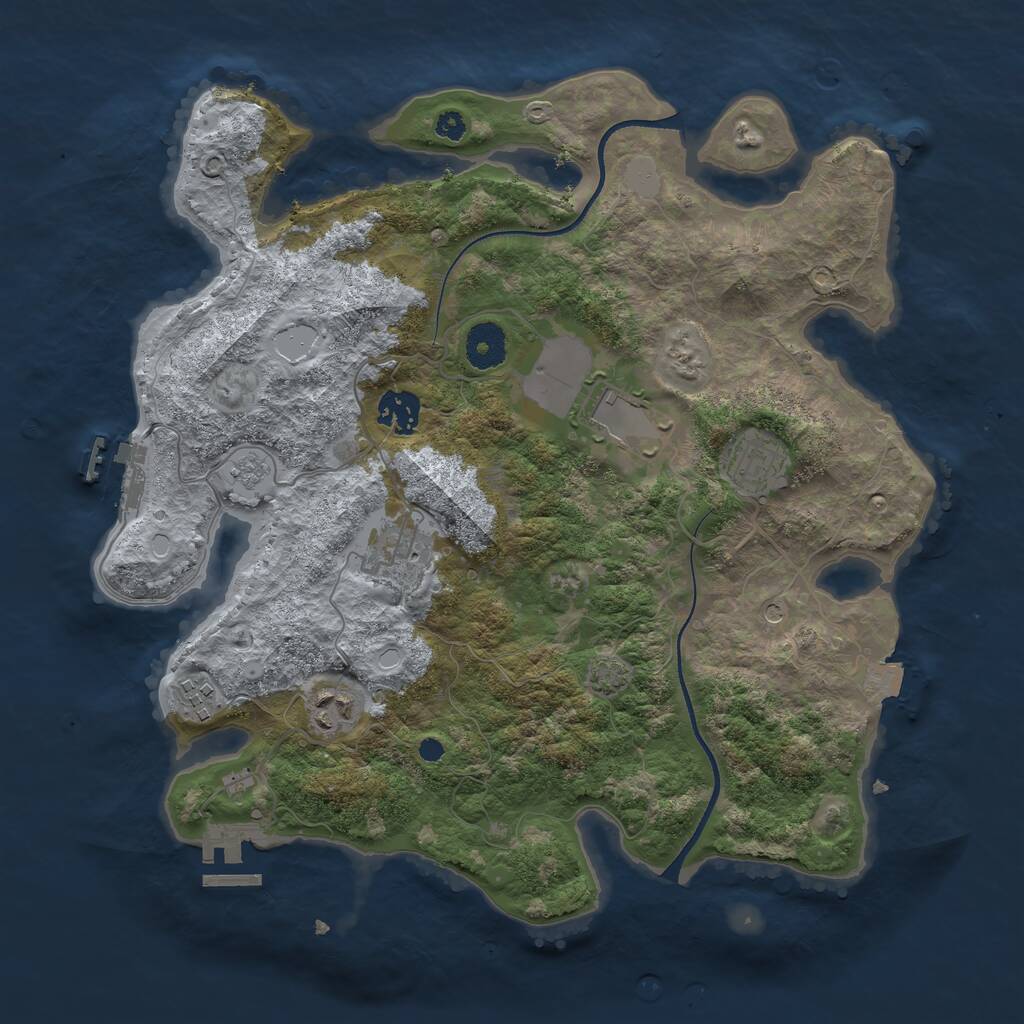 Rust Map: Procedural Map, Size: 3500, Seed: 1711596682, 12 Monuments