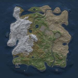 Thumbnail Rust Map: Procedural Map, Size: 3500, Seed: 1711596682, 12 Monuments