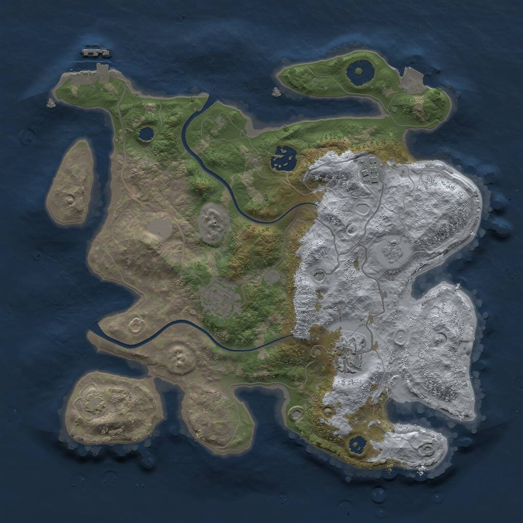 Rust Map: Procedural Map, Size: 3000, Seed: 1902160817, 9 Monuments