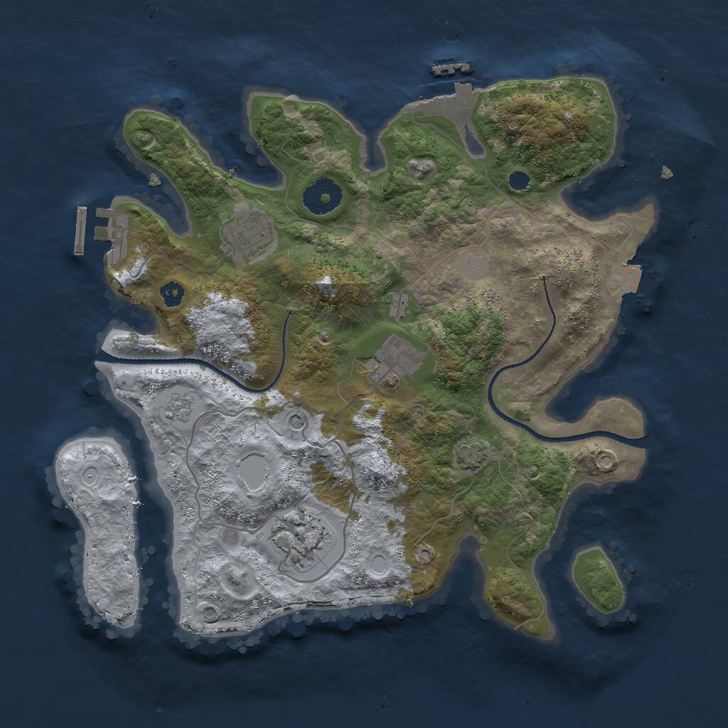 Rust Map: Procedural Map, Size: 3000, Seed: 19509, 9 Monuments