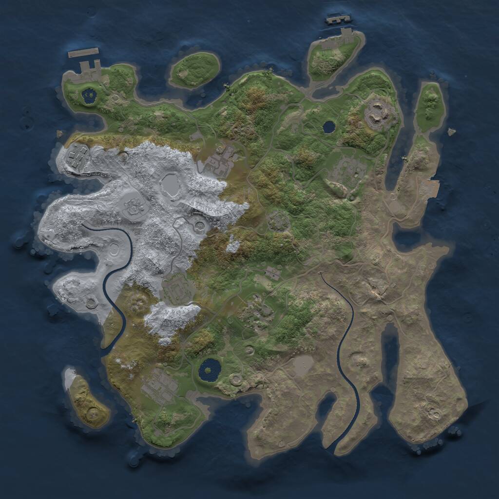 Rust Map: Procedural Map, Size: 3300, Seed: 2021923157, 13 Monuments