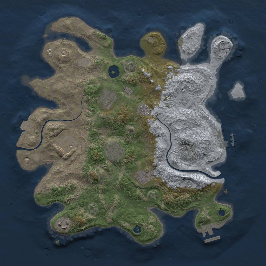 Rust Map: Procedural Map, Size: 3350, Seed: 4885, 12 Monuments