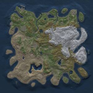 Thumbnail Rust Map: Procedural Map, Size: 4000, Seed: 900612647, 12 Monuments