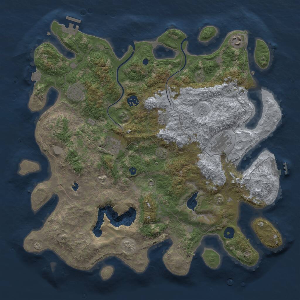 Rust Map: Procedural Map, Size: 4000, Seed: 900612647, 12 Monuments