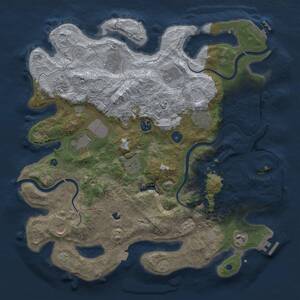 Thumbnail Rust Map: Procedural Map, Size: 4000, Seed: 584963055, 16 Monuments