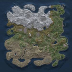 Thumbnail Rust Map: Procedural Map, Size: 4000, Seed: 584963055, 15 Monuments