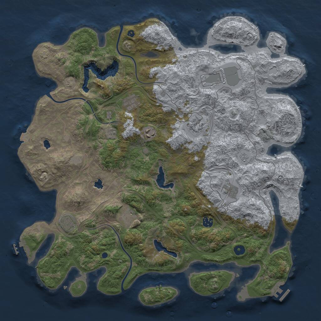 Rust Map: Procedural Map, Size: 4500, Seed: 1928578245, 15 Monuments