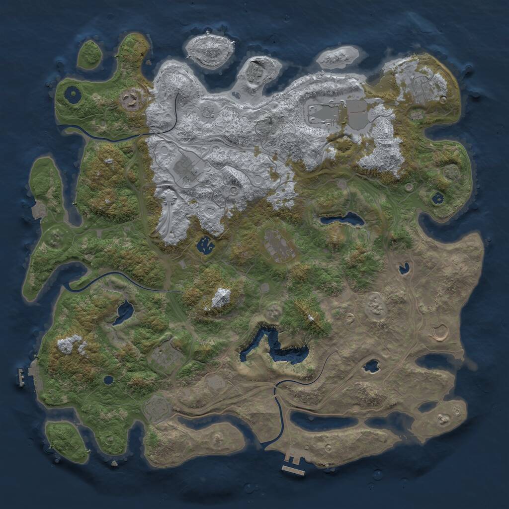 Rust Map: Procedural Map, Size: 4500, Seed: 1798117684, 16 Monuments