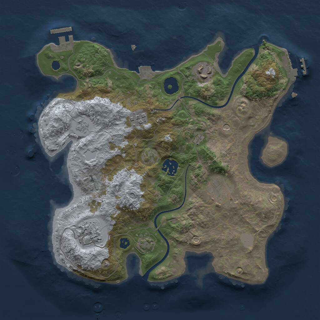 Rust Map: Procedural Map, Size: 3000, Seed: 8125, 11 Monuments