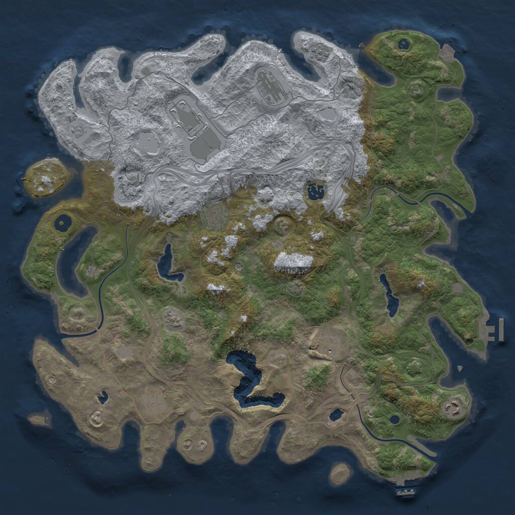 Rust Map: Procedural Map, Size: 4500, Seed: 1994962074, 15 Monuments