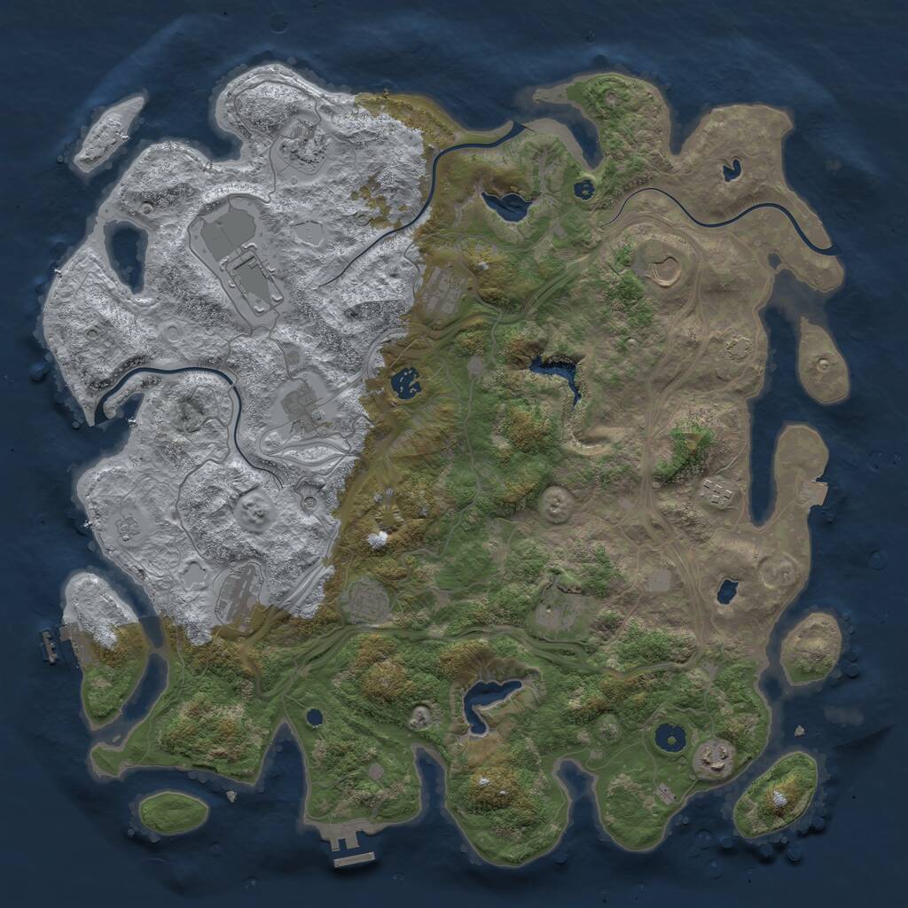 Rust Map: Procedural Map, Size: 4500, Seed: 2080110895, 17 Monuments