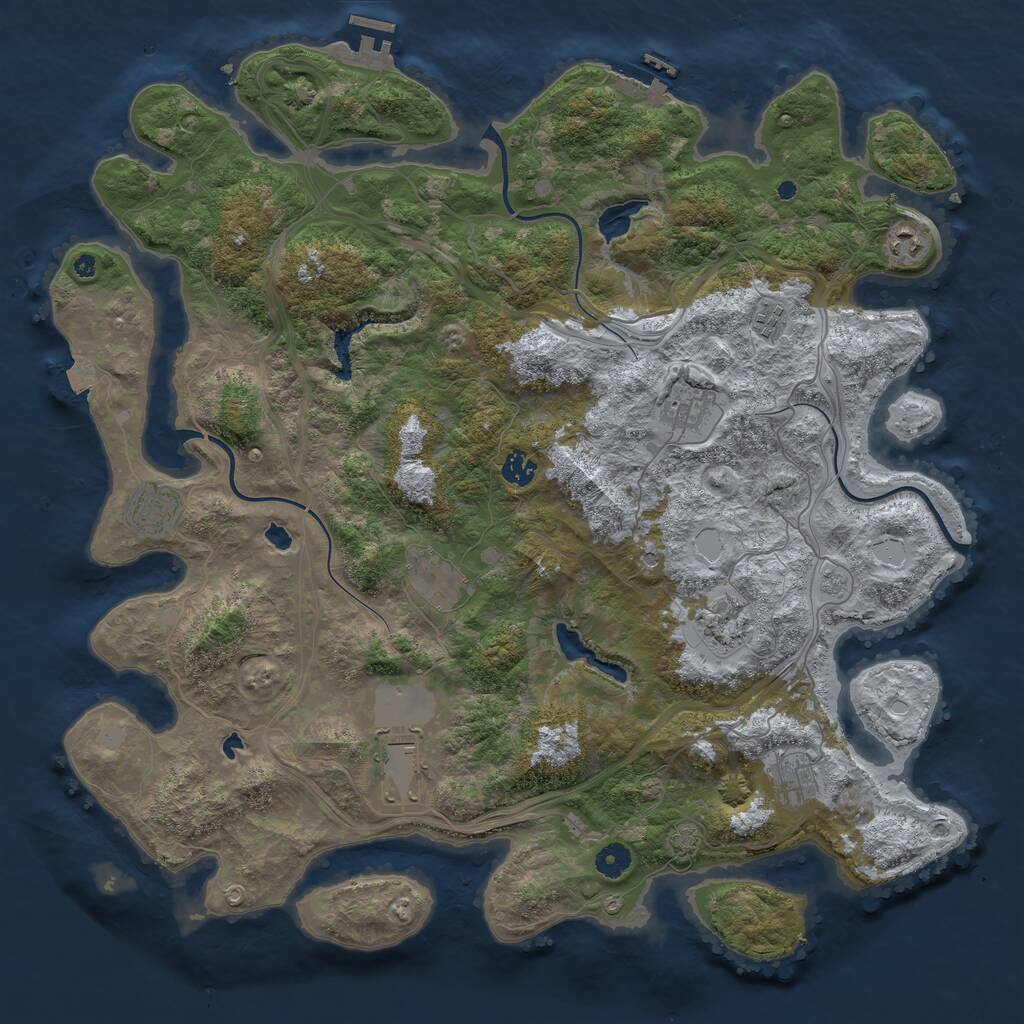 Rust Map: Procedural Map, Size: 4500, Seed: 817059380, 15 Monuments