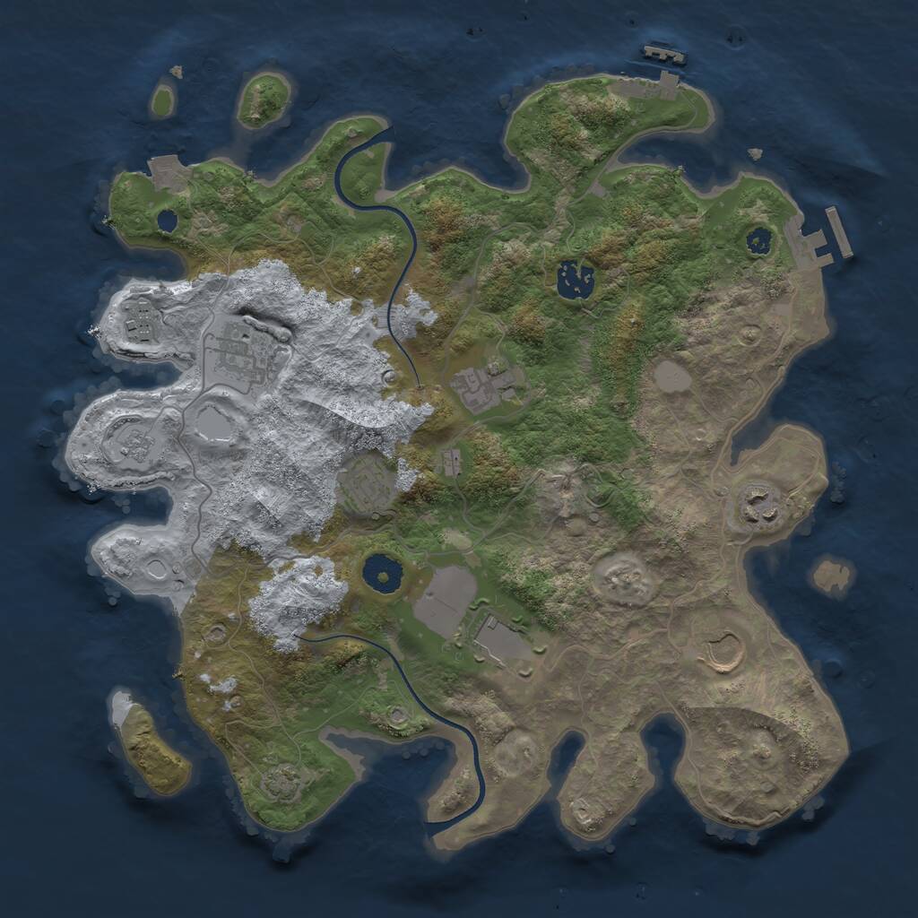 Rust Map: Procedural Map, Size: 3500, Seed: 2021923157, 13 Monuments