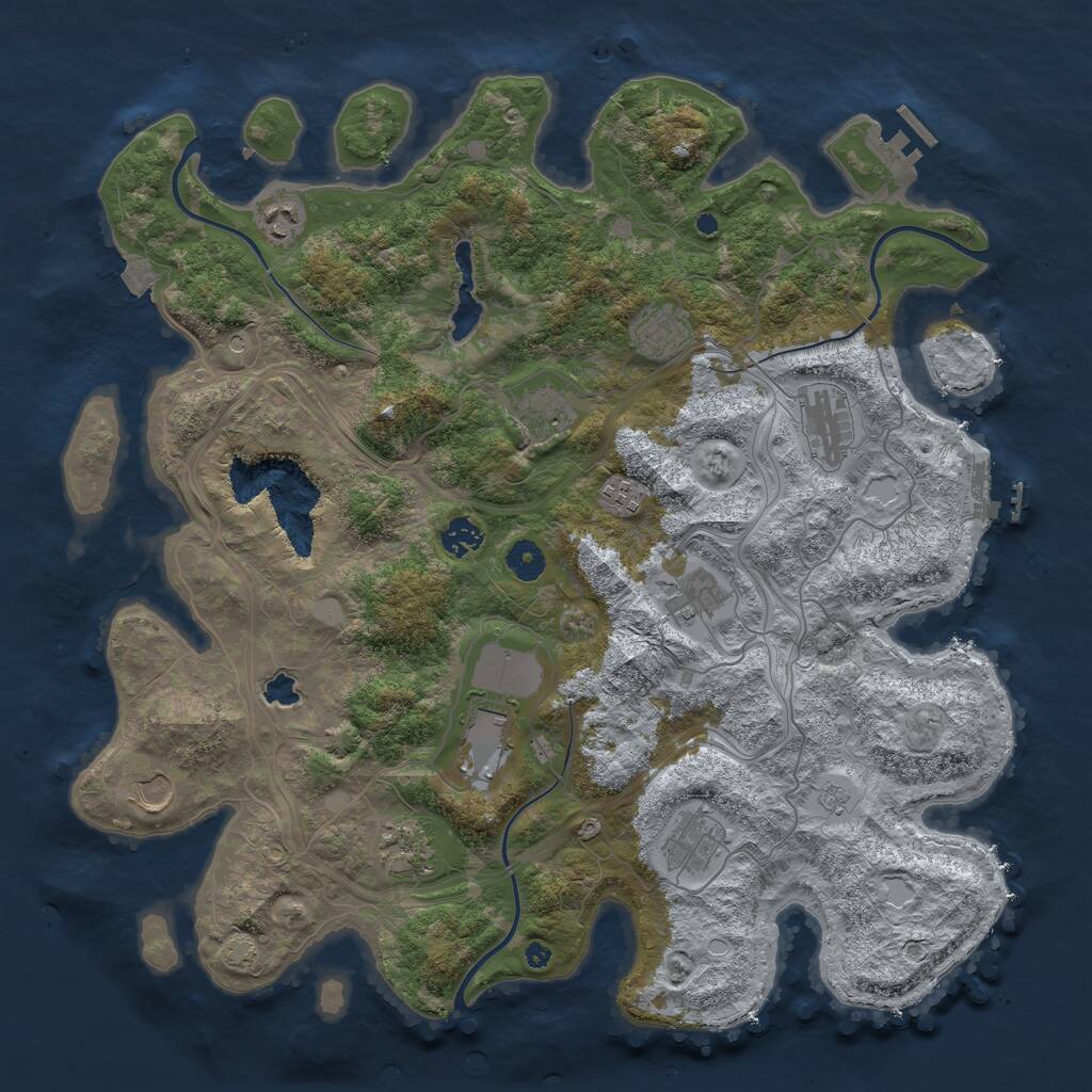 Rust Map: Procedural Map, Size: 4250, Seed: 3031, 17 Monuments